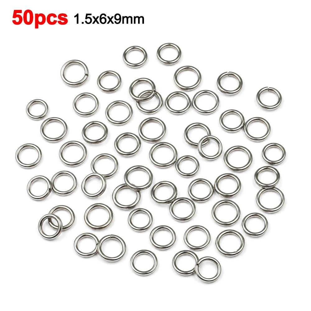 50pcs Solid Ring Fishing Split Rings 50pcs Pack Jig Rings Assist Hook Rings  Freshwater Fishing
