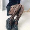 Lolita Dark Black Pantyhose Star Mesh Stockings Female Fishnet Stockings JK Girls Socks Mesh Tights Lingerie Thigh High JK Socks