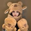 Cute Kapibala Capybara Airbag Hat Will Move Ears Plush Thickened Warm Neck Protection for Autumn and Winter Girls