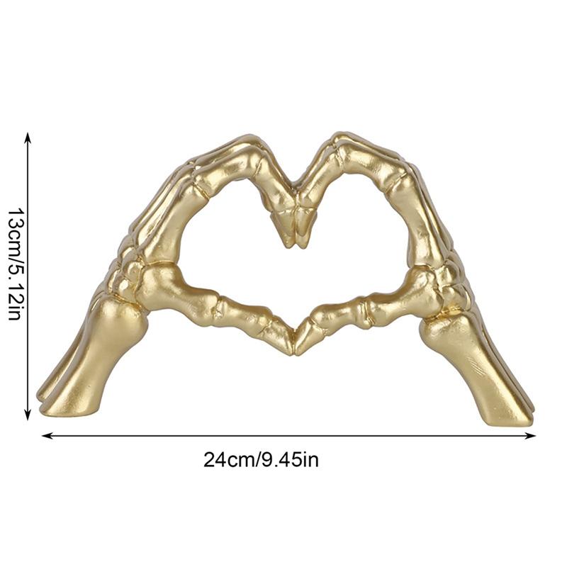Creative Heart Shaped Hand Statue Bookshelf Coffe Table Decor Halloween Skull Statue Art Sculpture Personalized Home Decor