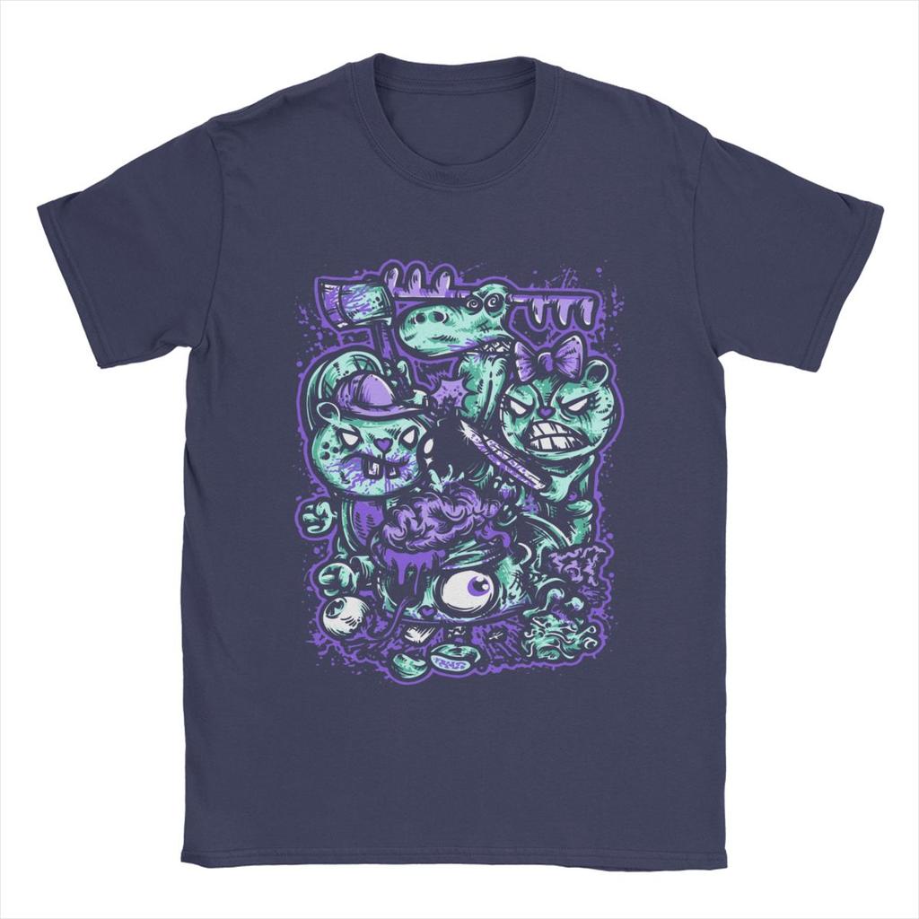 Happy Tree Friends Families T-Shirt for Men Cartoon Leisure Cotton Tees Round Neck Short Sleeve T Shirts Gift Idea Clothes