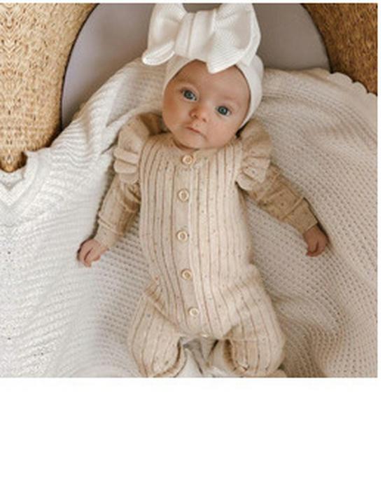 Infant Woolen Knitted Plaid Cotton Sweater Set