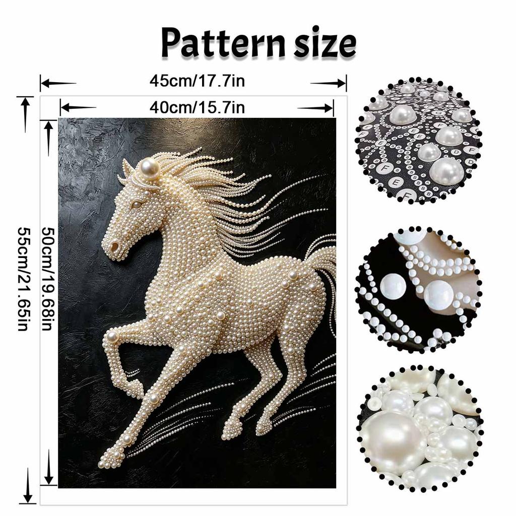 5D DIY Pearl Diamond Painting Kit Majestic Running Horse Full Drill Embroidery Mosaic Art Home Wall Decor Gift