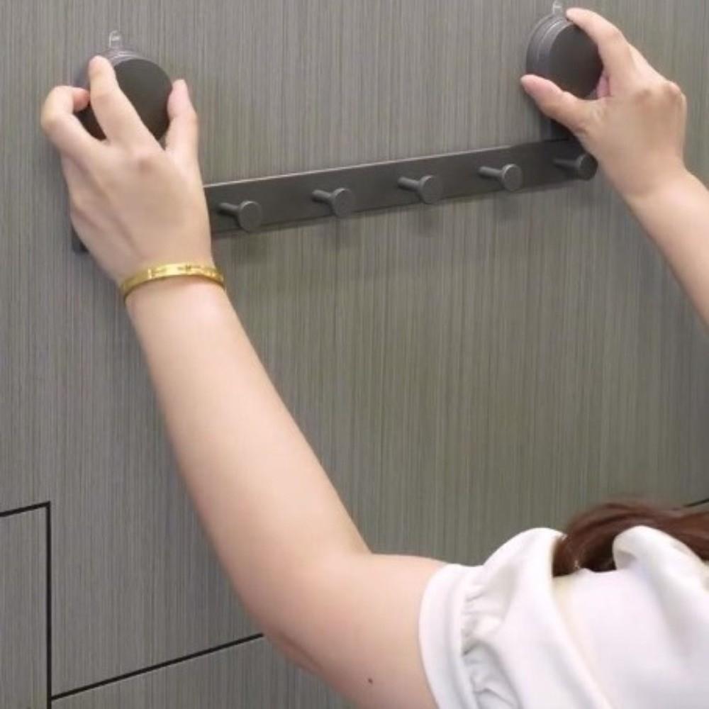 4/5/6 Hooks Suction Cup Door Hook Rust-proof Robe Hook Movable Clothes Hangers  Bedroom