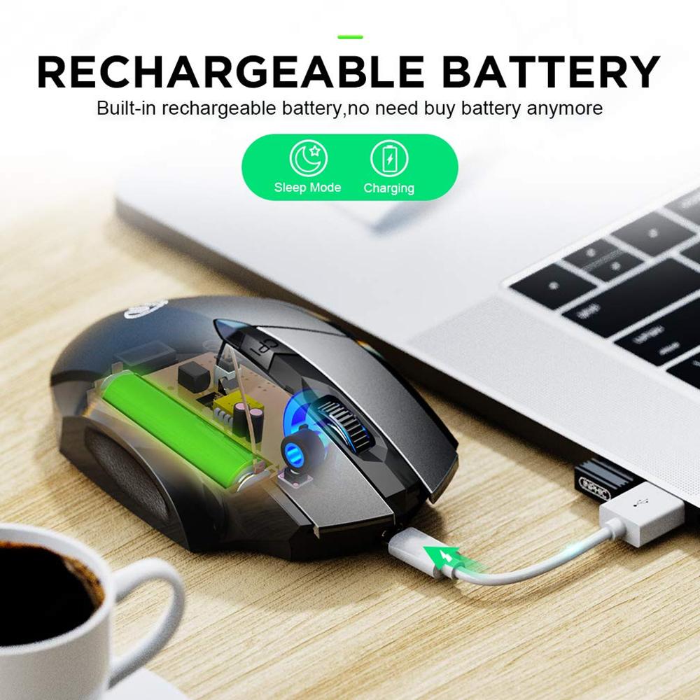 Bluetooth Compatible Mouse Rechargeable 2.4G INPHIC PM6 Wireless Mouse Office Mute Support PC Laptop Tablet Smartphone