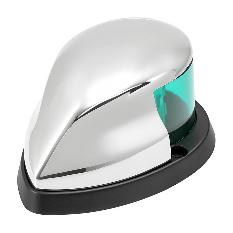 QC 1pc Bow LED Navigation Sailing Light LED Navigation Sailing Light Marine Boat Plastic Red+Green W/Chrome Housing