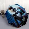 Ombrello a Apertura e Chiusura Automatica Jack Skellington, Sally - Ombrello Pieghevole Portatile a 8 Stecche con Manico in Plastica, Adatto per il Tempo Libero