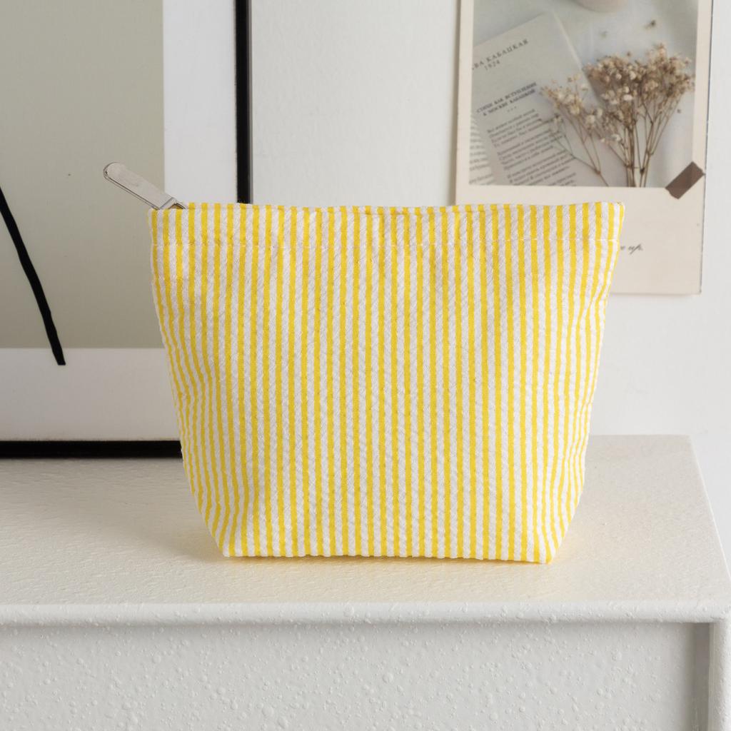New Striped Clutch Cosmetic Bag for Women Girl Large Capacity Makeup Pouch Toiletries Bag Travel Outdoor Makeup Storage