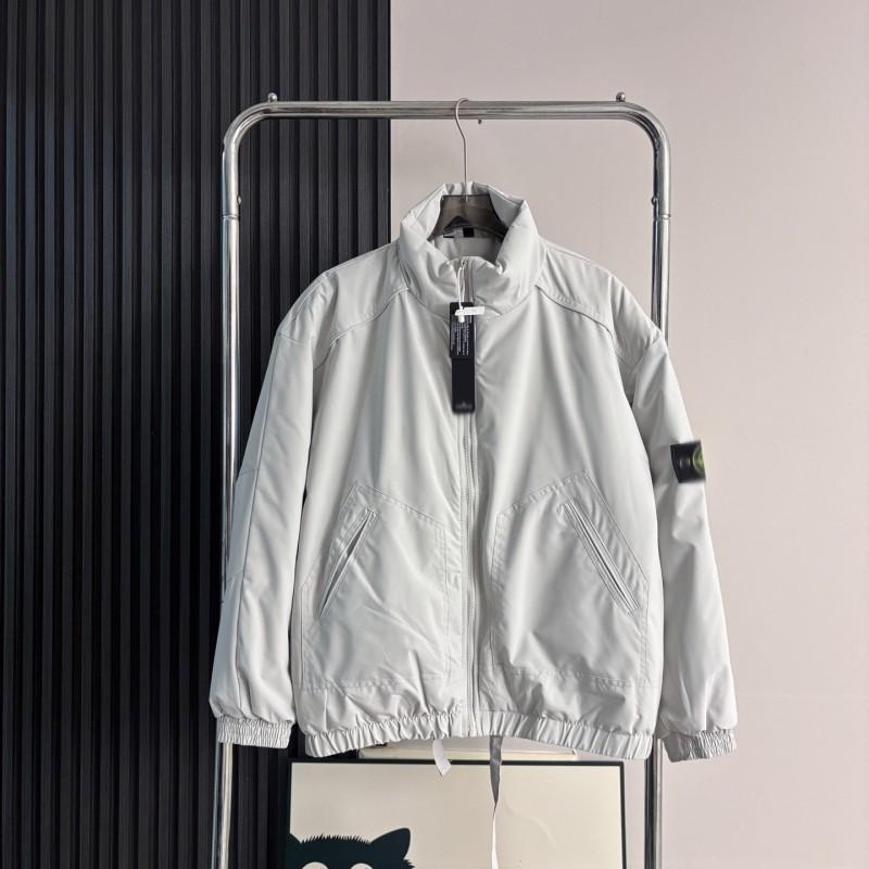 Stone Basic Stand Collar Cotton Padded Jacket Winter Thick Warm Loose Solid Color Casual Coat Teen Boys