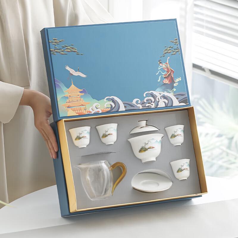 Mutton-fat Jade Style 7-Piece Ceramic Tea Set