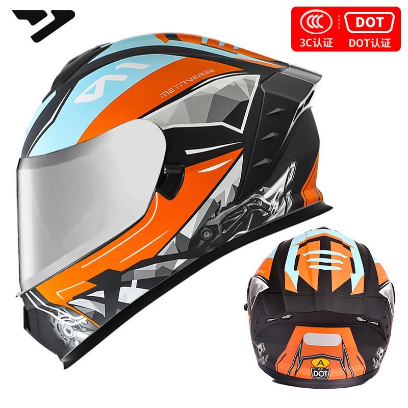 DOT 3C Certified Full Face Motorcycle Helmet Men Women All-Season Riding Safety Gear With Multiple Visor Options