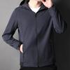 Men's Solid Color Hooded Windbreaker Jacket for Cycling - Spring & Autumn