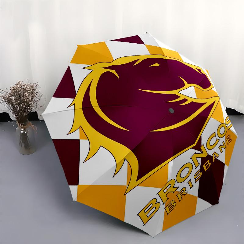 Broncos, Brisbane Automatic Opening and Closing, 8 rib Structure Portable Umbrella, Suitable for Men and Women in All Seasons Perfect Gift