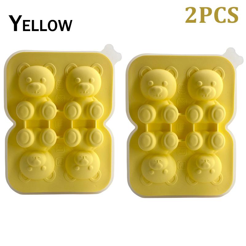 3D Little Bear Shape Ice Cube Silicone Mold Chocolate Cake Mould Candy Dough Mold For Coffee Milk Tea Whiskey Ice Mold