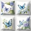 Blue Butterflies and Hydrangeas PillowcaseSuitable for Sofa Car Bedroom Decorative Cushion Cover Pillow Cover