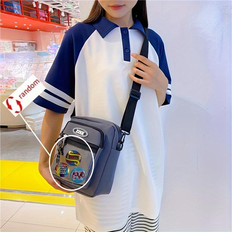 Trendy Canvas Crossbody Bag with Zipper, Casual Shoulder Bag for Work Commute and Daily Use