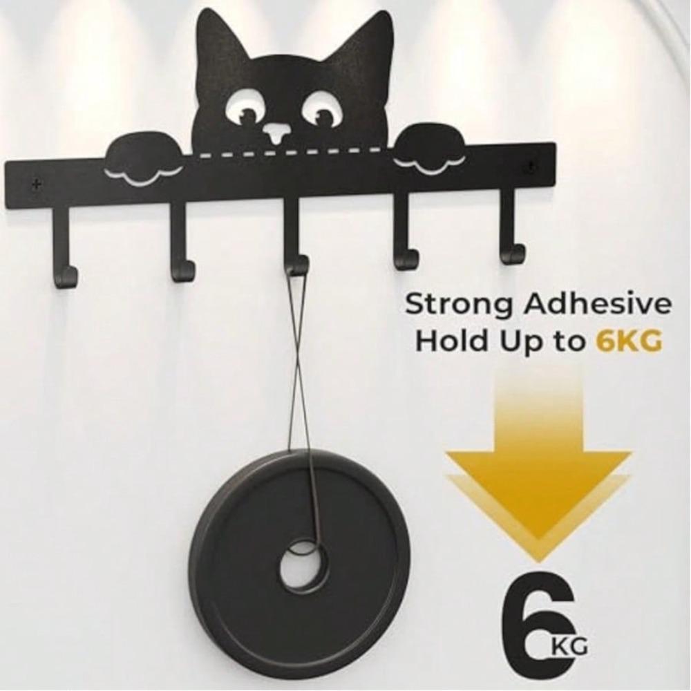 Wall Mounted Metal Key Holder with 5 Hooks, Modern Entryway and Living Room Storage Solution