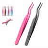 Wholesale High Quality Hot Sale Custom Stainless Steel Eyelash Aid Makeup  Eyelash Extension Tweezer Professional Beauty Tweezer