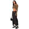 Women's Crochet Knit Crop Top Y2k Long Sleeve Cropped Sweater Shrug Off Shoulder Hollow Out Knitted Tops