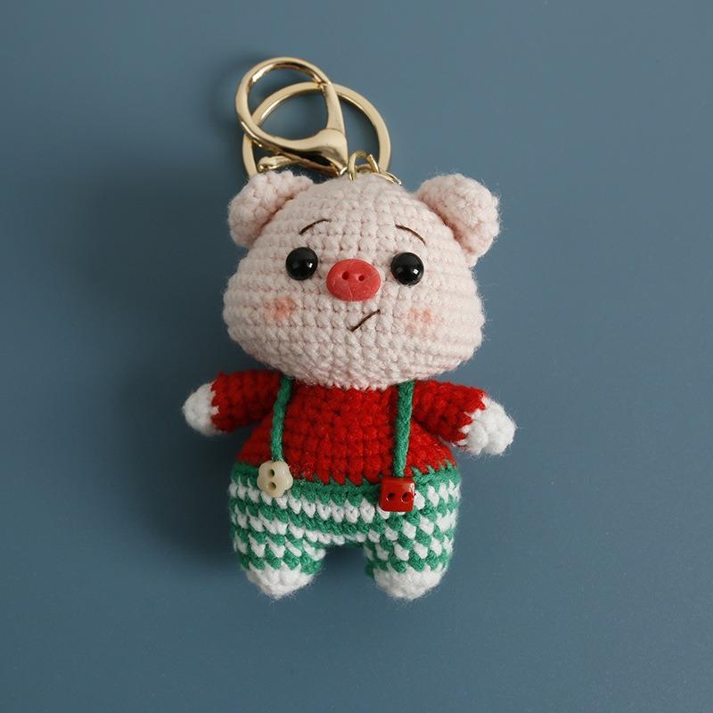 Cute Woven Handmade Twelve Zodiac Dolls Yarn Keychain Wool Thread Hook Weaving Crochet Doll Decoration Creative Birthday Gift