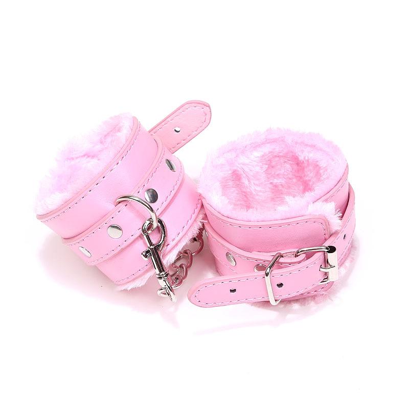 Adult sex toys PU leather plush handcuffs binding and binding handcuffs SM sex toys 18+