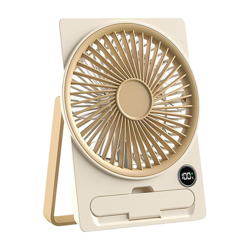 Ultra Thin Rechargeable Fan, Silent Desk Fan With Mobile Phone Holder, 180° Tilt Folding, Can Be Hung And Stood, Suitable For Home Desktop