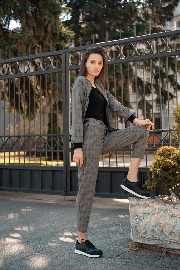 Loose Checkered Bomber with Zip