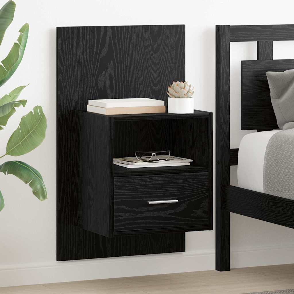 Nightstand Set of 2 Black Oak Effect 50 X 32.5 X 80 Cm