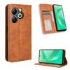 For itel Power 55 5G Leather Case Wallet Stand Retro Texture Phone Cover