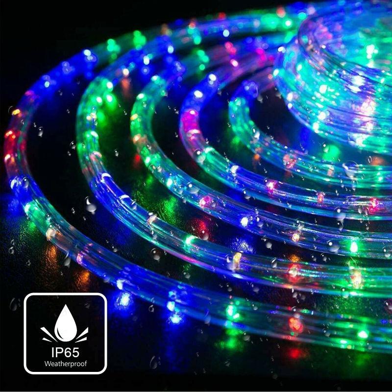 33ft/10m Led String Light 8 Modes Dimmable Waterproof Multi-color Outdoor Rope Strip Light With Remote Control