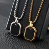 Geometric Pendant Black Glue Necklace Design Ins Square Necklace for Men