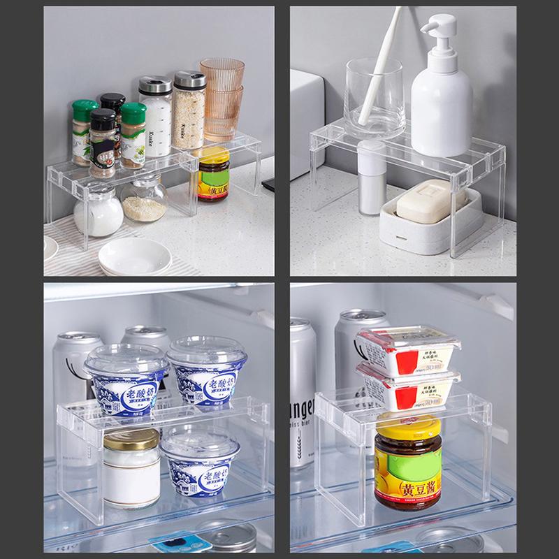 Storage Rack Transparent Layered Fruits Vegetables Space Save Refrigerator Shelf