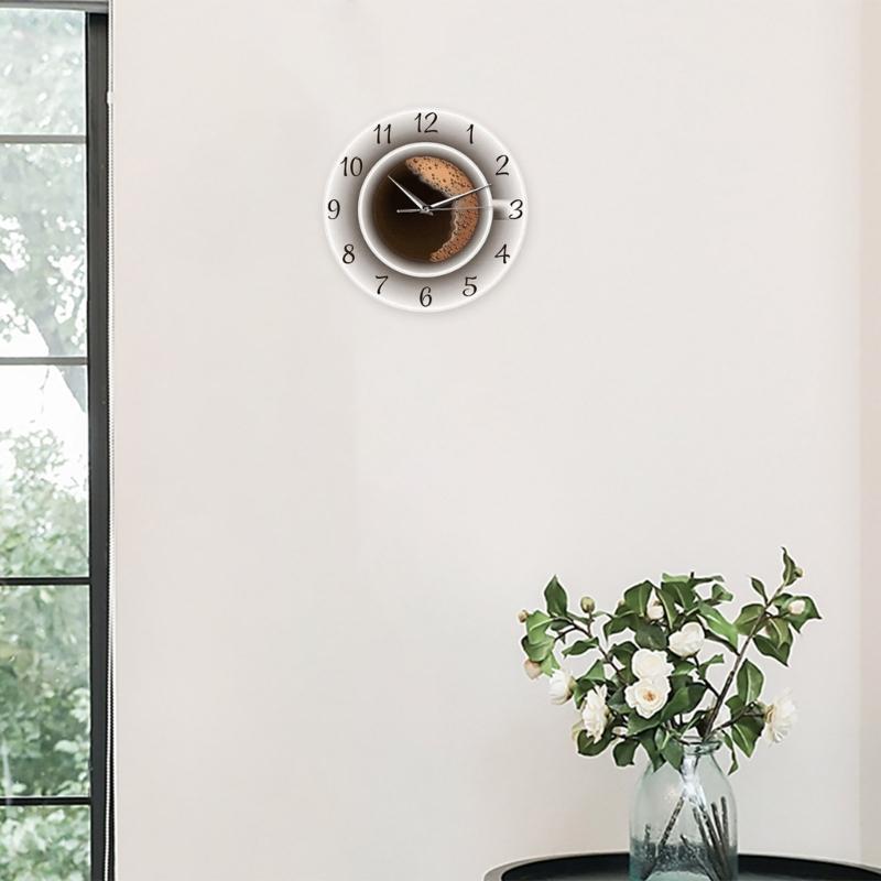 Silents None Ticking Wall Clocks Battery Operated,Decorative Clock for Bathroom Kitchen Living Room Decorative Clock