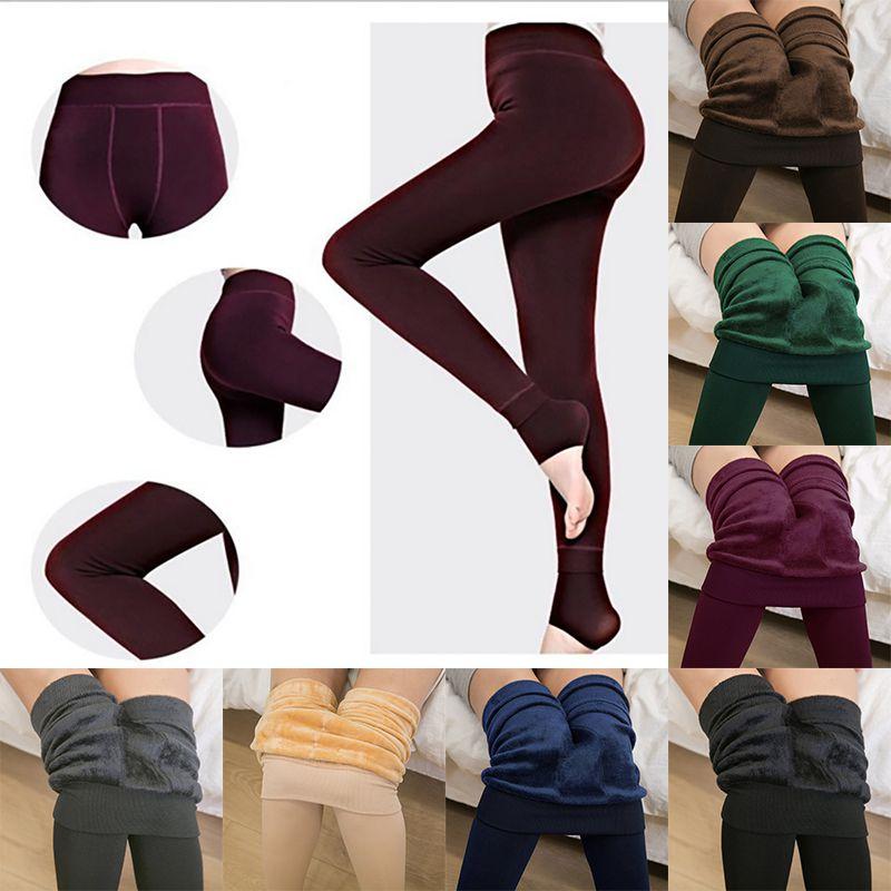 Women Winter Thick Warm Fleece Lined Thermal Stretchy Skinny Leggings Pants For Cozy Cold Days