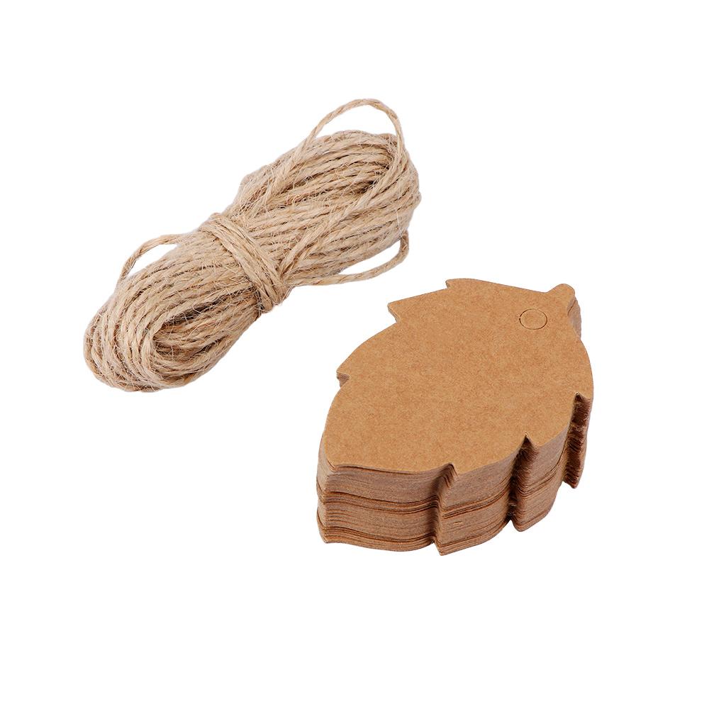 Packaging Label Decor Leaves Tags Handmade Hang Tag Maple and Leaf Shape Retro Blank Kraft Paper