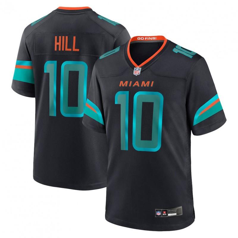 Mens NFL Miami Dolphins 10 Bo Nix Football Jersey Short Sleeve Cotton Blend Sports Tee Fan Wear