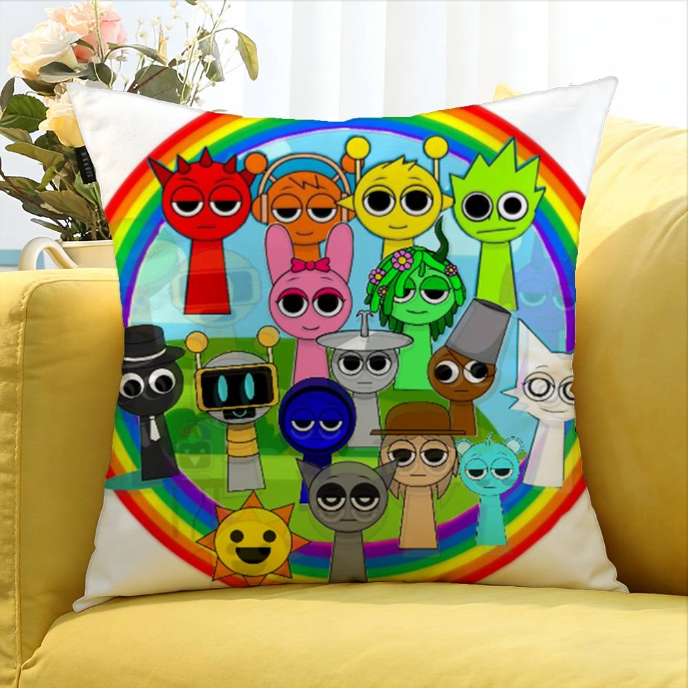 Game SSprunki fun World Various Sizes Square Pillow Case For Car Home Bedchamber Decor
