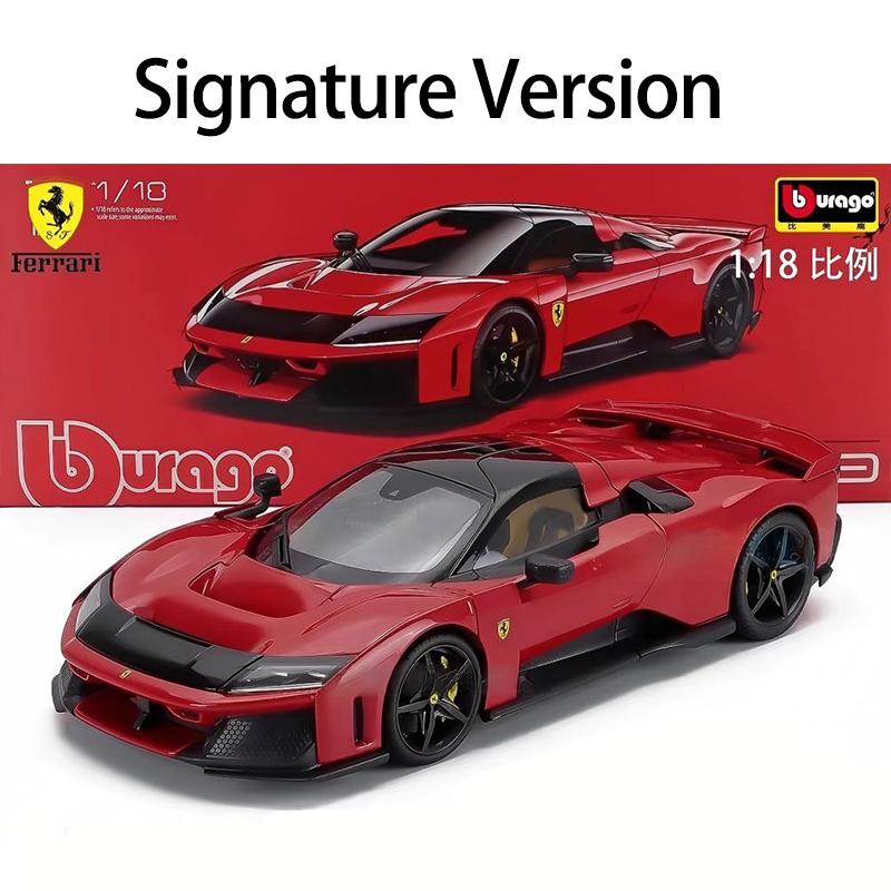 New In Stock Bburago 1:18 Ferrari F80 Signature Version Packaging Metal Red White Alloy Miniature Diecast Model Toys Gift