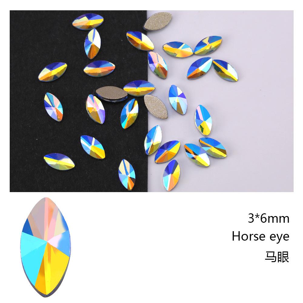 Blauer Sternenhimmel Symphonie Flachboden Speziell geformter Diamant Hellblau Ab Farbe Eiswürfel Wassertropfen Pfeil Diamant Goldener Boden Nagel Diamant