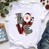 Santa Claus Riding A Dolphin Print Tshirt for Girls White Casual Christmas Gift Tshirt Fashionable Shortsleeved Tshirt Women