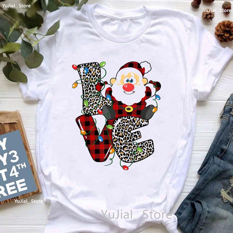 Santa Claus Riding A Dolphin Print Tshirt for Girls White Casual Christmas Gift Tshirt Fashionable Shortsleeved Tshirt Women