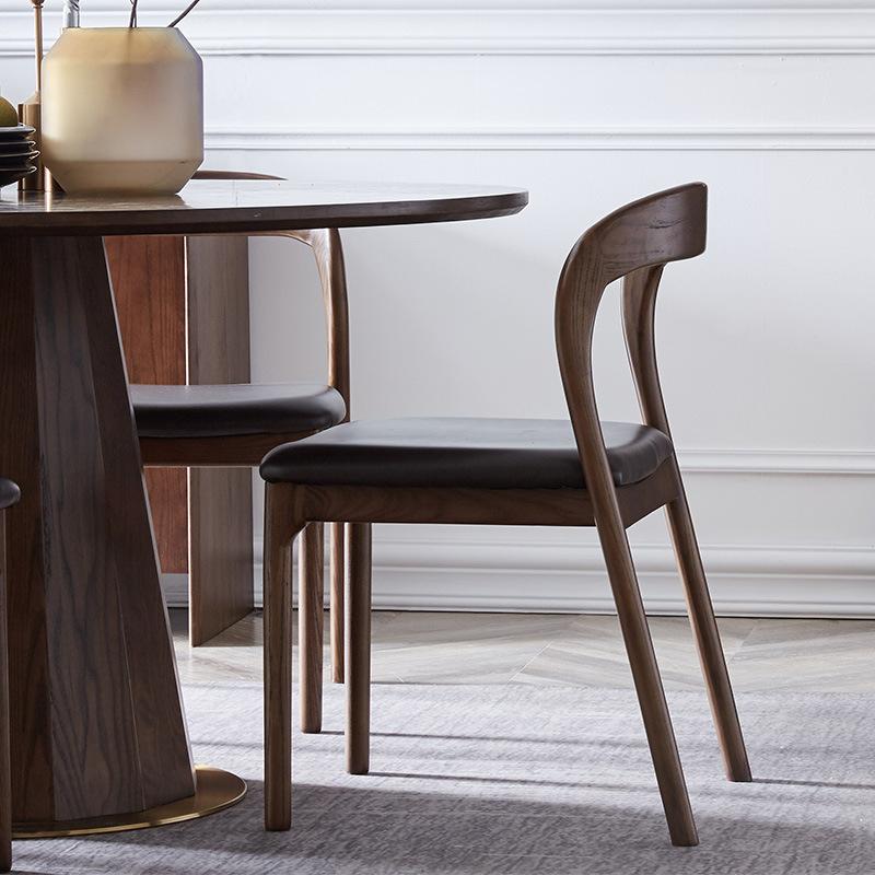 Nordic Household Solid Wood Dining Chair Study Designer Minimalist Back Chair Conference Chair Retro Coffee Chair