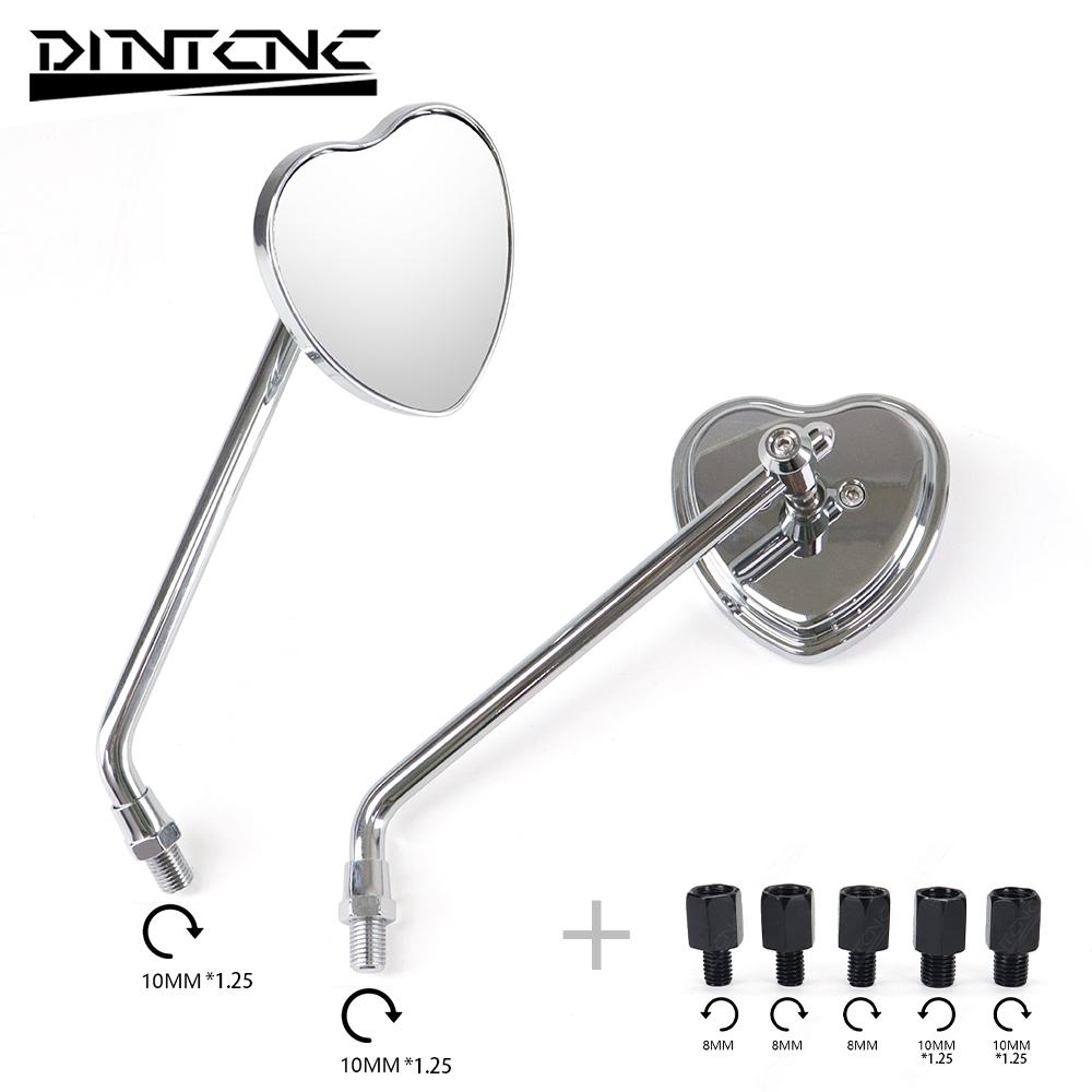 Universal M8 M10 Heart Shape Style CNC Aluminum Rearview Mirror 8MM 10MM Mirrors Motorcycle Accessories For Vespa For YAMAHA