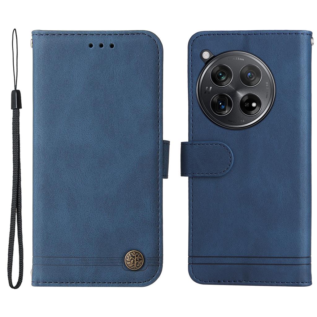 For OnePlus 12R 5G/Ace 3 5G Leather Wallet Cases Skin Touch Phone Cover Stand with Strap