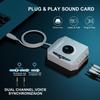 T10 Externe Soundkarte, USB-Audioadapter für PC, Windows, Mac, Linux, Laptops, Desktops, 0,138-Zoll Stereo-Soundkarte und USB-Schnittstelle,
