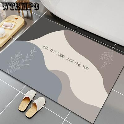 PVC Matte Badezimmertürmatte Saugfähige Fußmatte Badezimmer Anti-Rutsch-Fußmatte Schnelltrocknende Bodenmatte