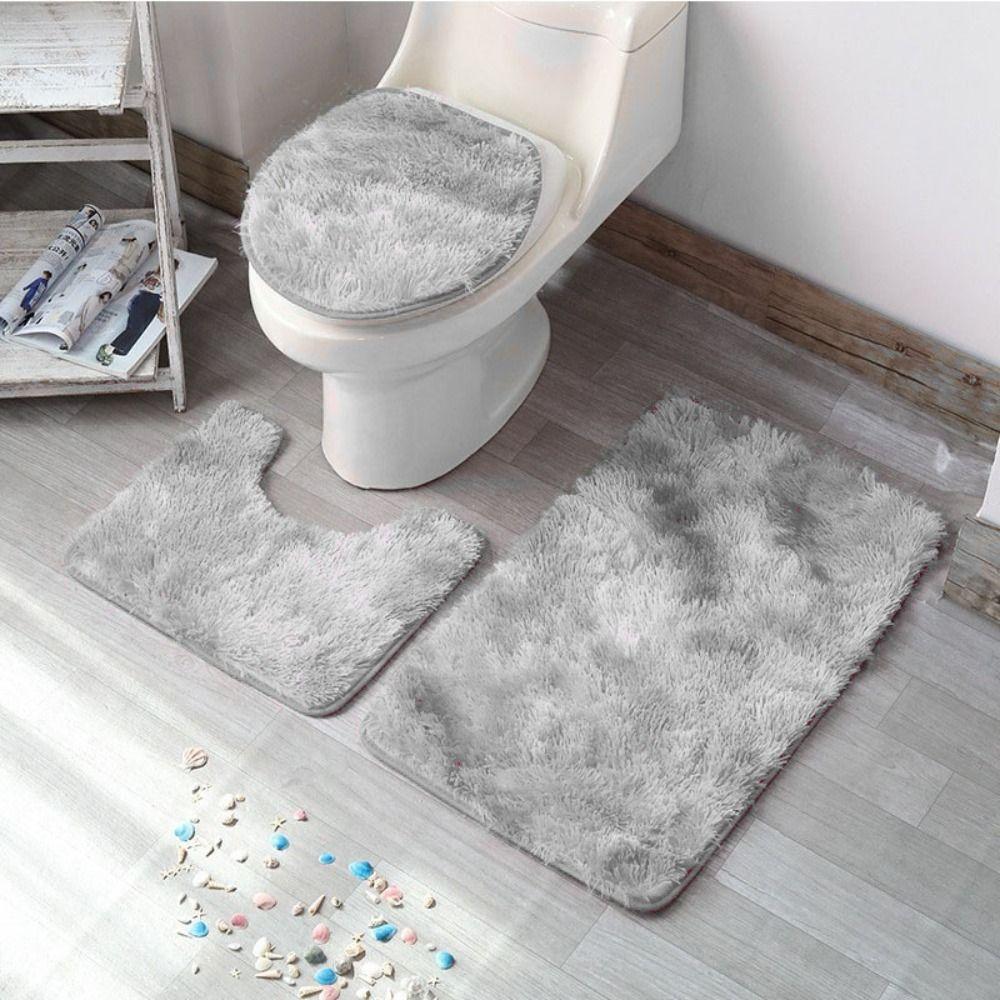 3pcs Anti Slip Floor Mat Absorbent Toilet Cushion Toilet Pad Toilet Cover  Living Room