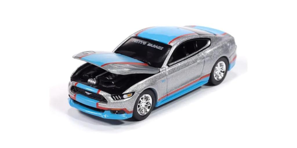 Kyosho AUTO WORLD Scale 2017 Ford Mustang GT Tribute Blue Finished Model AWSP178A 1/64 Silver/Petty