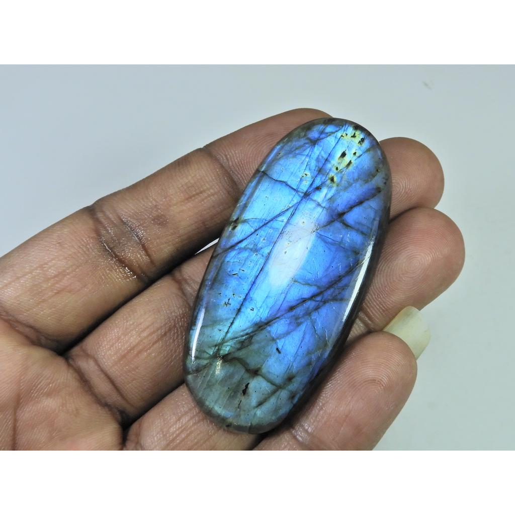 112Cts.Natural Labradorite Blue Flash Oval Cabochon Loose Gemstone 27X61X6MM B-306