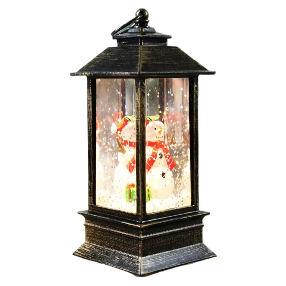 2025 New LED Christmas Lanterns Snowflakes Santa Claus Water Filled Lanterns Christmas New Year Gifts Hanging Ornaments